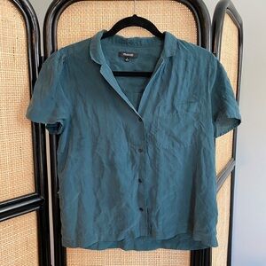 Madewell Teal Button-Front Shirt